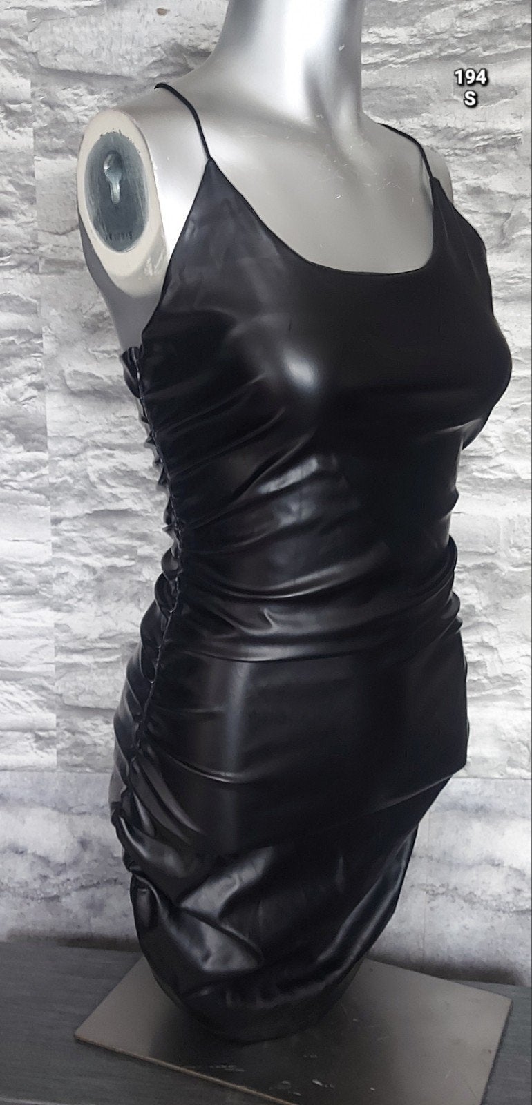 Kinky Zwarte Leren Bodycon Jurk - Maat S, Zwart, Ophalen of Verzenden, Maat 36 (S), Boven de knie