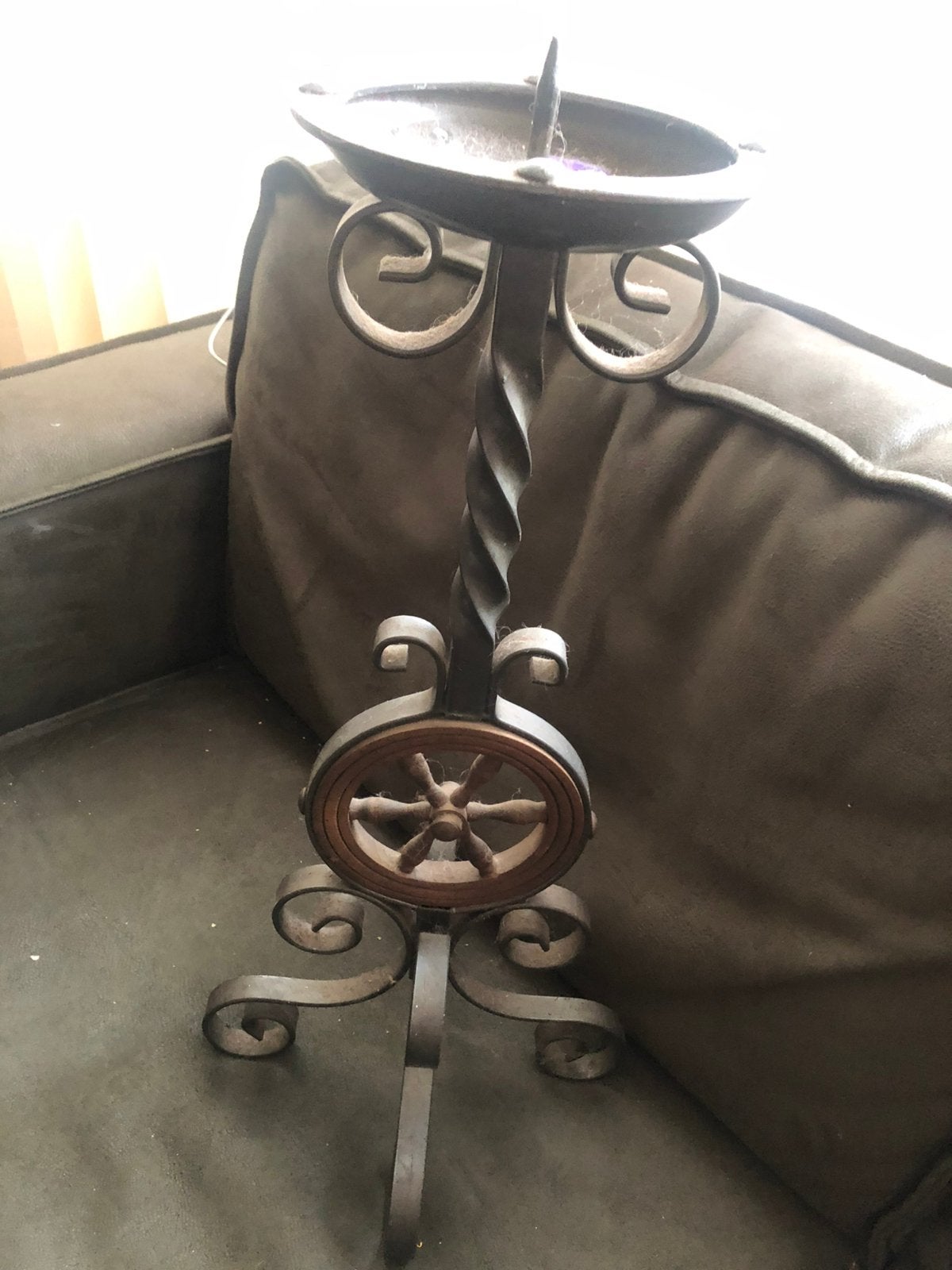 Smeedijzeren kandelaar 58 cm, Antiek en Kunst, Ophalen, Overige materialen