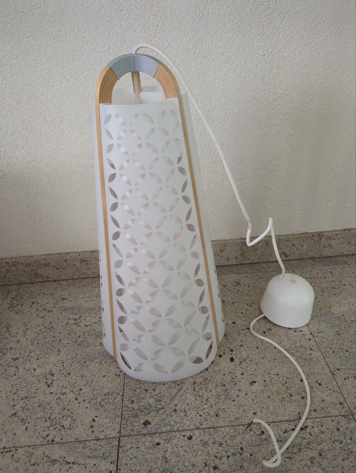 Ikea hanglamp met houten frame en LED-lamp, Ophalen of Verzenden, Gebruikt, Hout, Modern, Scandinavisch