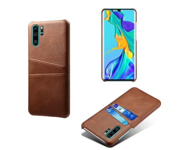 Backcover met Opbergvakjes Set voor Huawei P30 Pro _Dk.bruin, Verzenden, Nieuw, Hoesje of Tasje