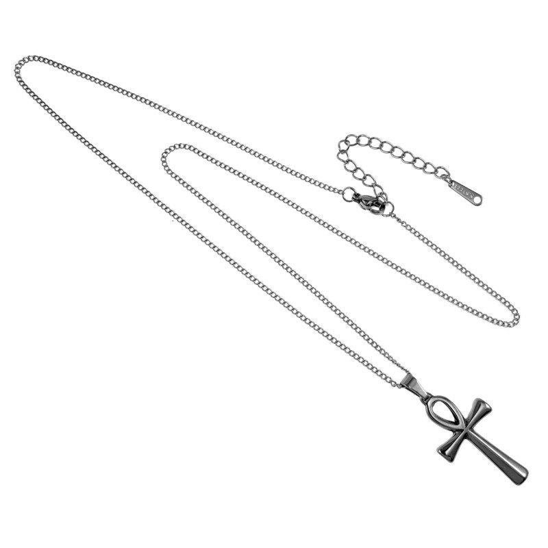 Egyptische Ankh Kruishanger Ketting Dames - Heren - Staal, Overige materialen, Verstelbaar, Birgitta-Gracht 33, 6465 EL Kerkrade, Nederland