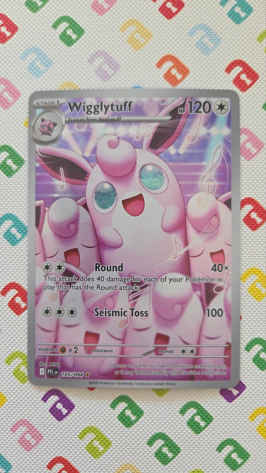 Wigglytuff Pokémon Kaart 105/094, Ophalen of Verzenden, Zo goed als nieuw, Losse kaart