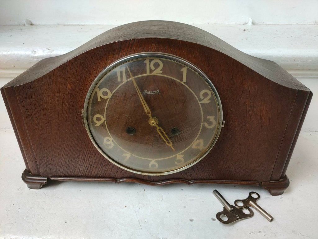 Prachtige vintage Kienzle schouwklok, Antiek en Kunst, Antiek | Klokken, Ophalen
