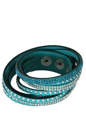 Wikkelarmband strass - blauw/groen, Sieraden, Tassen en Uiterlijk, Info@medase.nl, Blauw, Medase, Nieuw