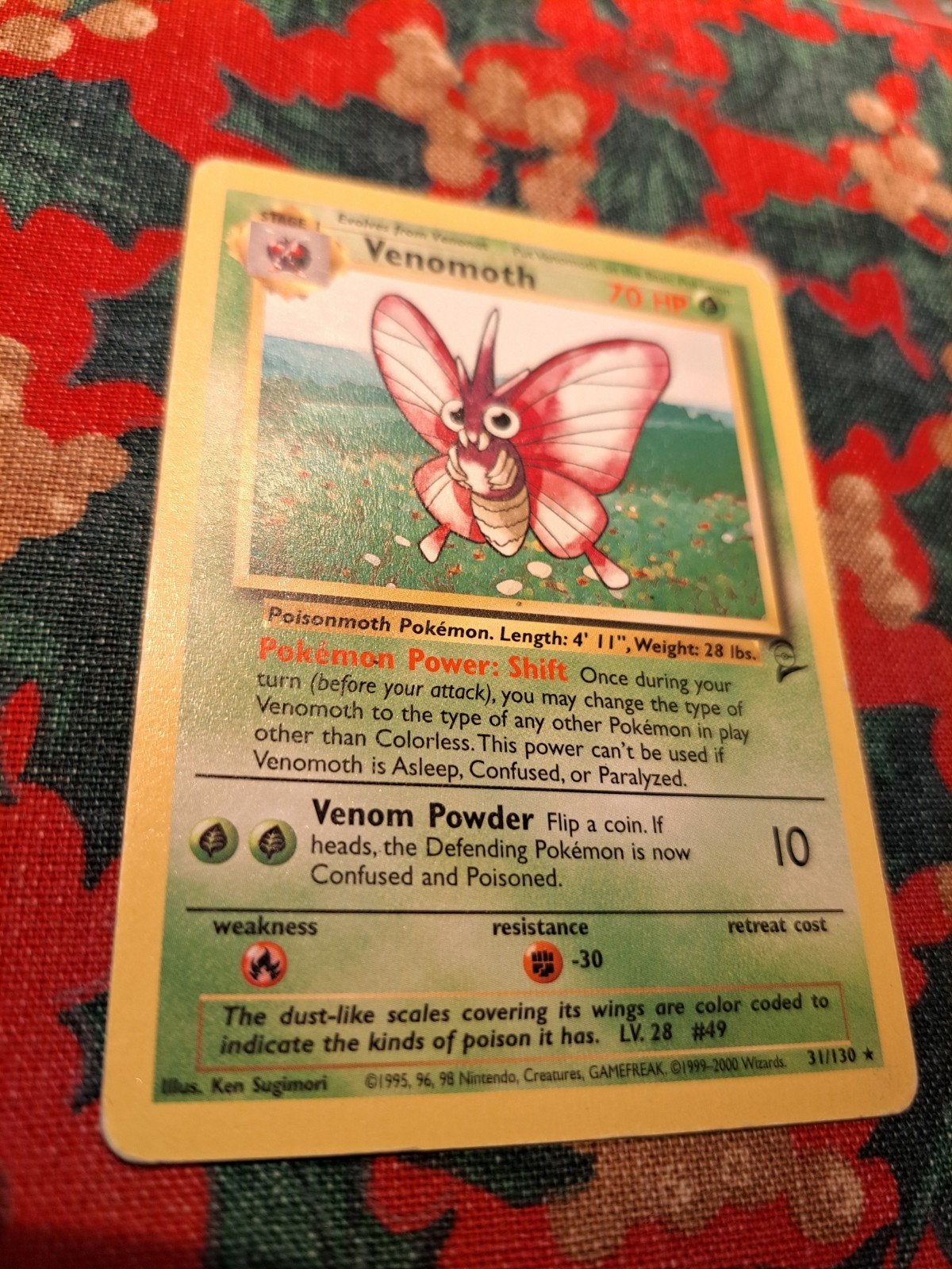 Venomoth 31/130 - Pokémon Kaart (2e editie), Ophalen of Verzenden, Gebruikt, Losse kaart