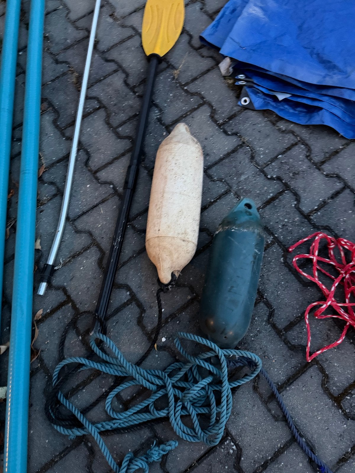 Roeispaan, boeien en touwen voor boot/watersport, Ophalen of Verzenden, Gebruikt
