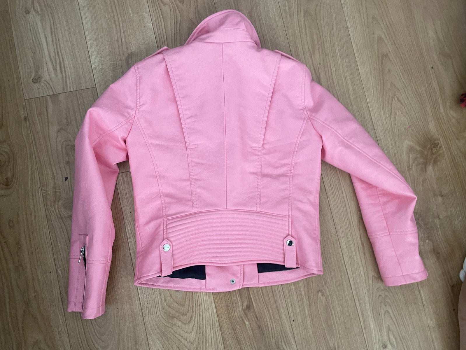 Roze leren bikerjack - Zo goed als nieuw, Ophalen of Verzenden, Zo goed als nieuw, Maat 38/40 (M), Roze