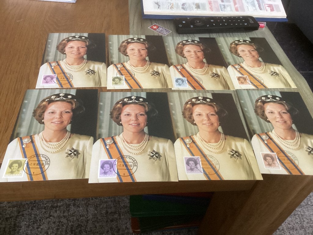 No3257 8 Kaarten Beatrix  Nederland jaargangen fdc 1963 tm, Verzenden, Onbeschreven, Nederland