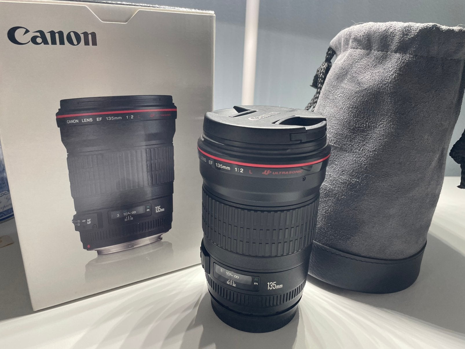 Canon EF 135mm f/2L USM – in nieuwstaat – compleet in doos, Ophalen of Verzenden, Zo goed als nieuw, Telelens