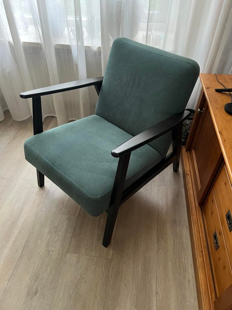 Ekenaset ikea stoel grijs/turkoois, Huis en Inrichting, Stoelen, Ophalen, Zo goed als nieuw, Grijs, Eén