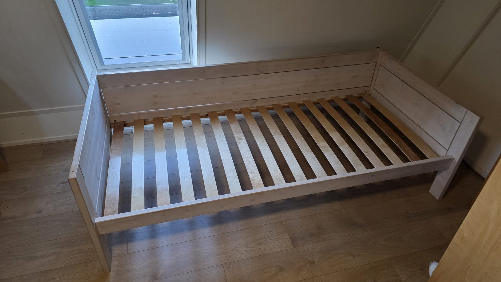 Lifetime bed. Met afhaalbaar voorblad. 206x102, Ophalen, Gebruikt, 100 cm of meer, Lattenbodem