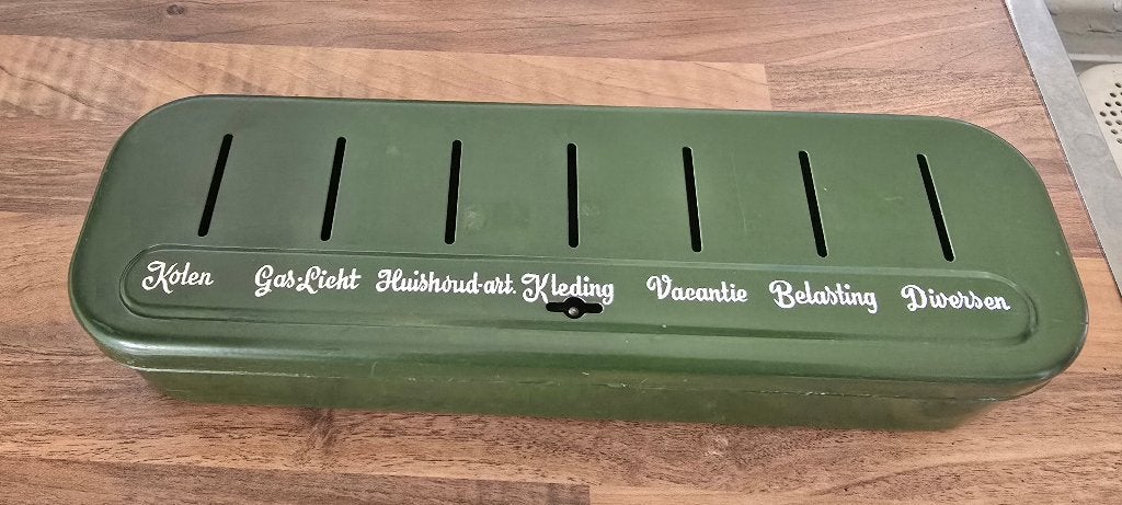 Oude brabantia huishoud spaarpot, groen,, Ophalen of Verzenden