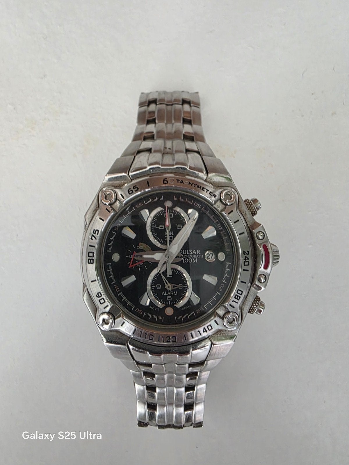 Pulsar Chronograaf Herenhorloge - Roestvrij Staal, Overige merken, Staal, Gebruikt, Staal