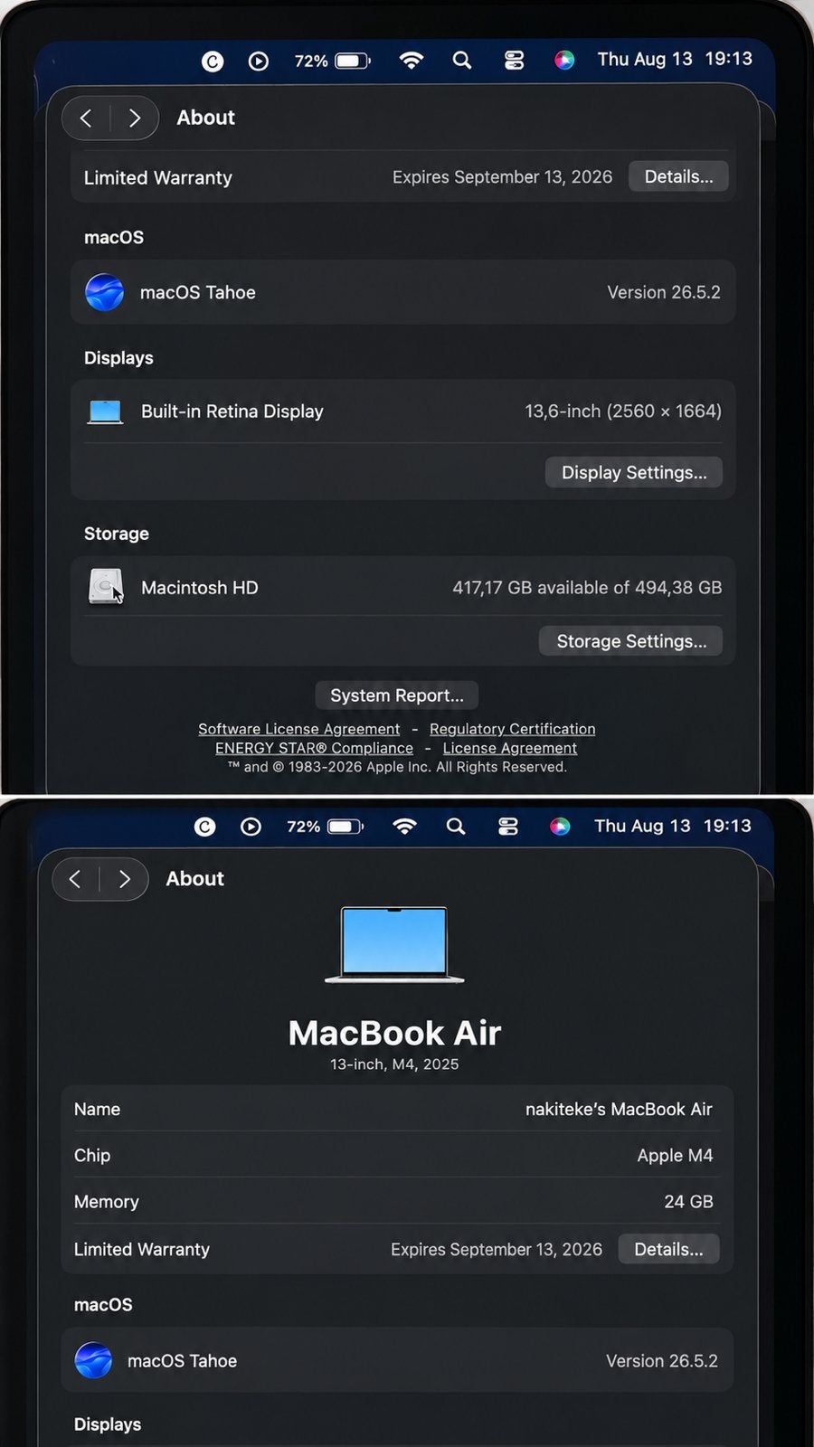 MacBook Air 13-inch M4,2025, Computers en Software, Apple Macbooks, Ophalen of Verzenden, Zo goed als nieuw, 13 inch, MacBook Air