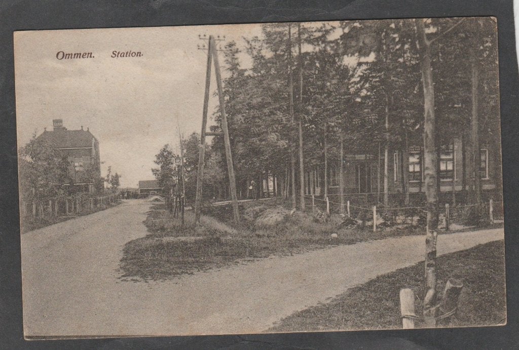 ommen gezicht op het station, Verzenden, Voor 1920, Gelopen, Overijssel