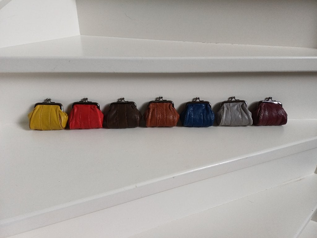 PORTEMONNEE KNIPMODEL NAPPA LEER NIEUW DIVERSE KLEUREN, Sieraden, Tassen en Uiterlijk, Portemonnees, Ophalen of Verzenden, Nieuw