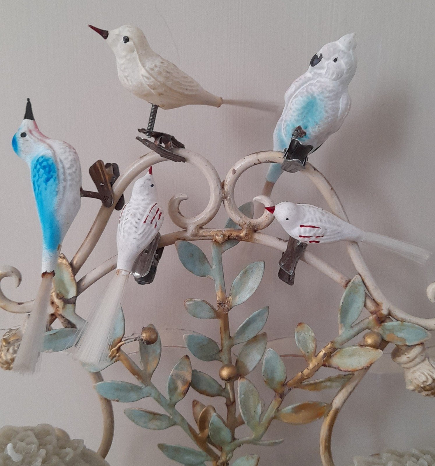 oude kerstballen vogel -vogeltje, Diversen, Ophalen of Verzenden, Gebruikt
