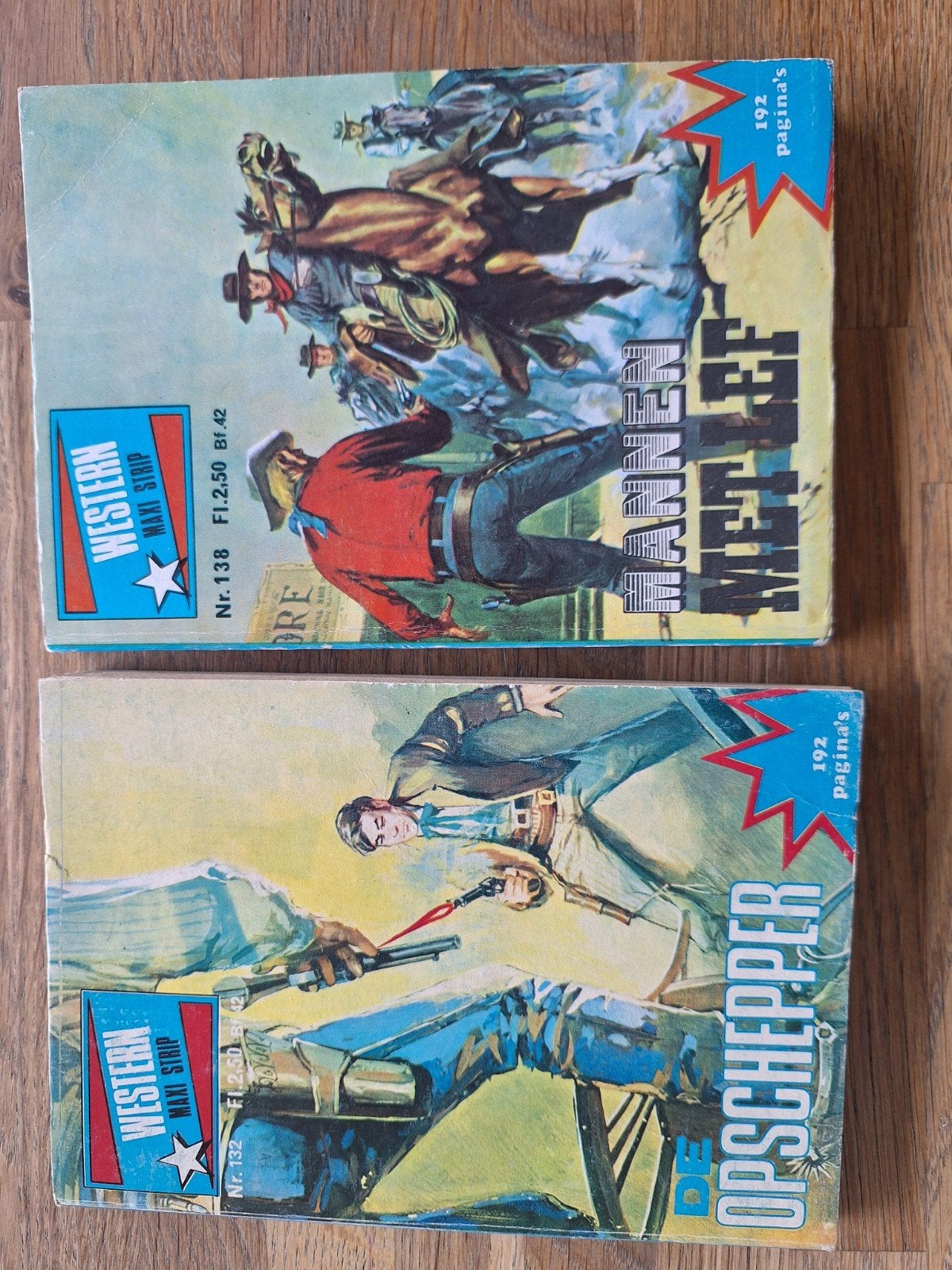 Western Maxi Strip - De Opschepper & Mannen met Lef, Meerdere stripboeken, Ophalen of Verzenden, Gelezen