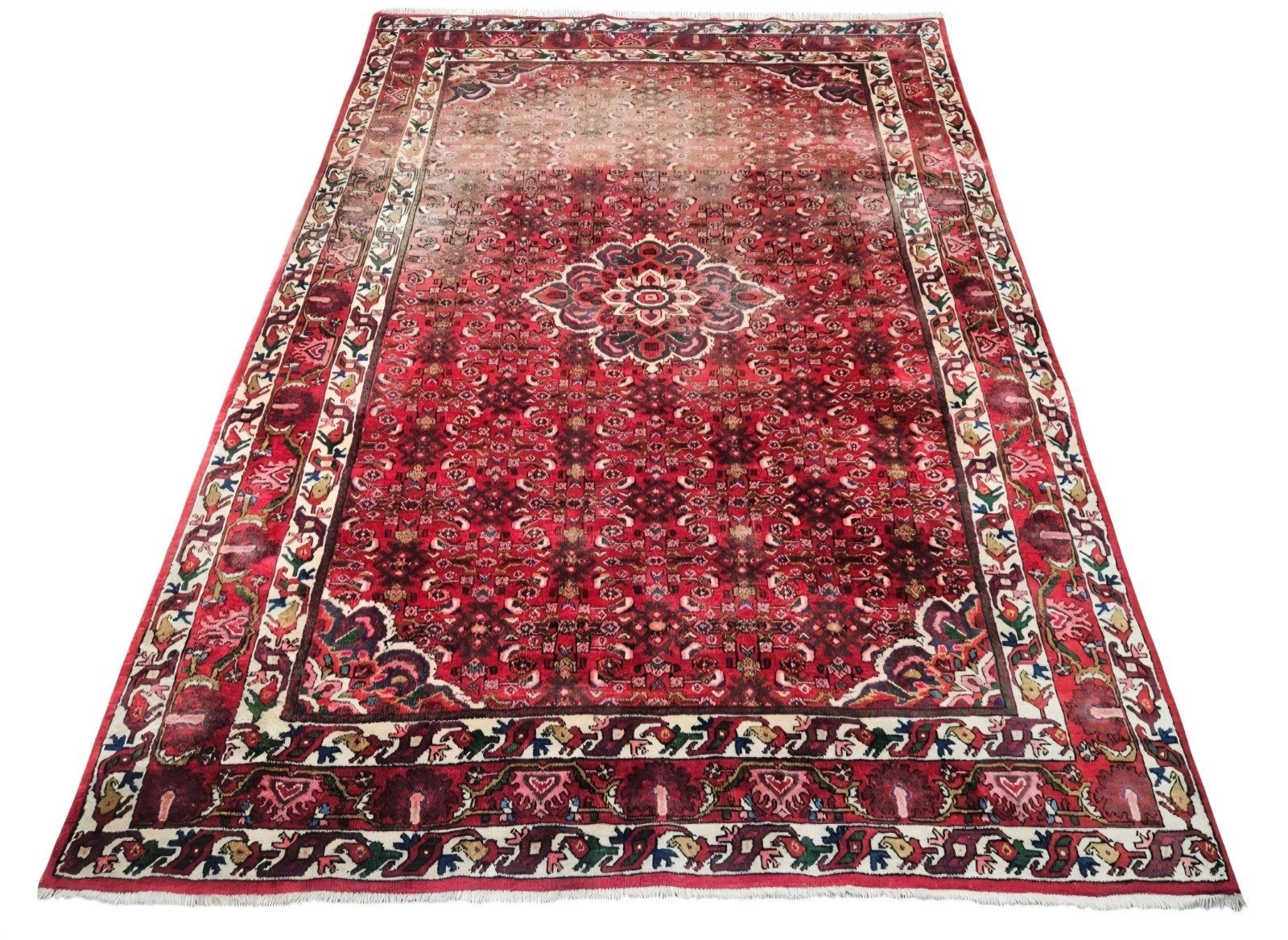 Handgeknoopt vintage Perzisch wol Husseinabad 216x300cm