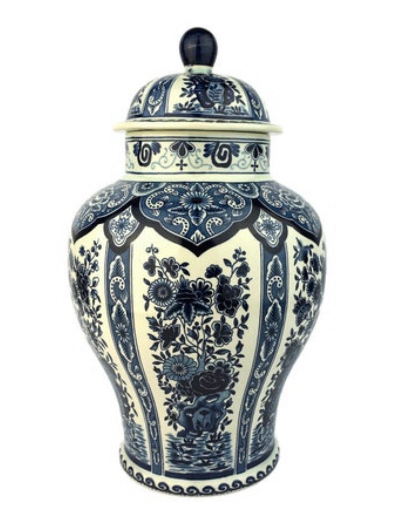 Grote Delftse Boch Royal Sphinx pot urn XL 36cm delfts-blauw, Ophalen of Verzenden