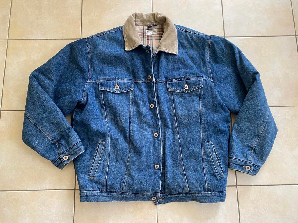 Heren spijkerjack - Dik gevoerd jeansjack maat xl 56, Ophalen of Verzenden, Zo goed als nieuw, Maat 56/58 (XL), Blauw