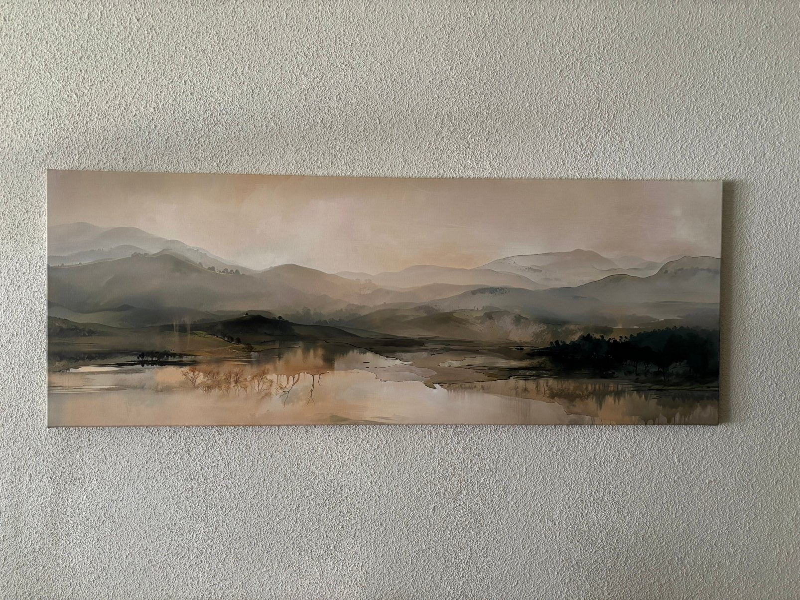Wand schilderij/Canvas - Ochtend mist van Kunst Kriebels, Ophalen of Verzenden