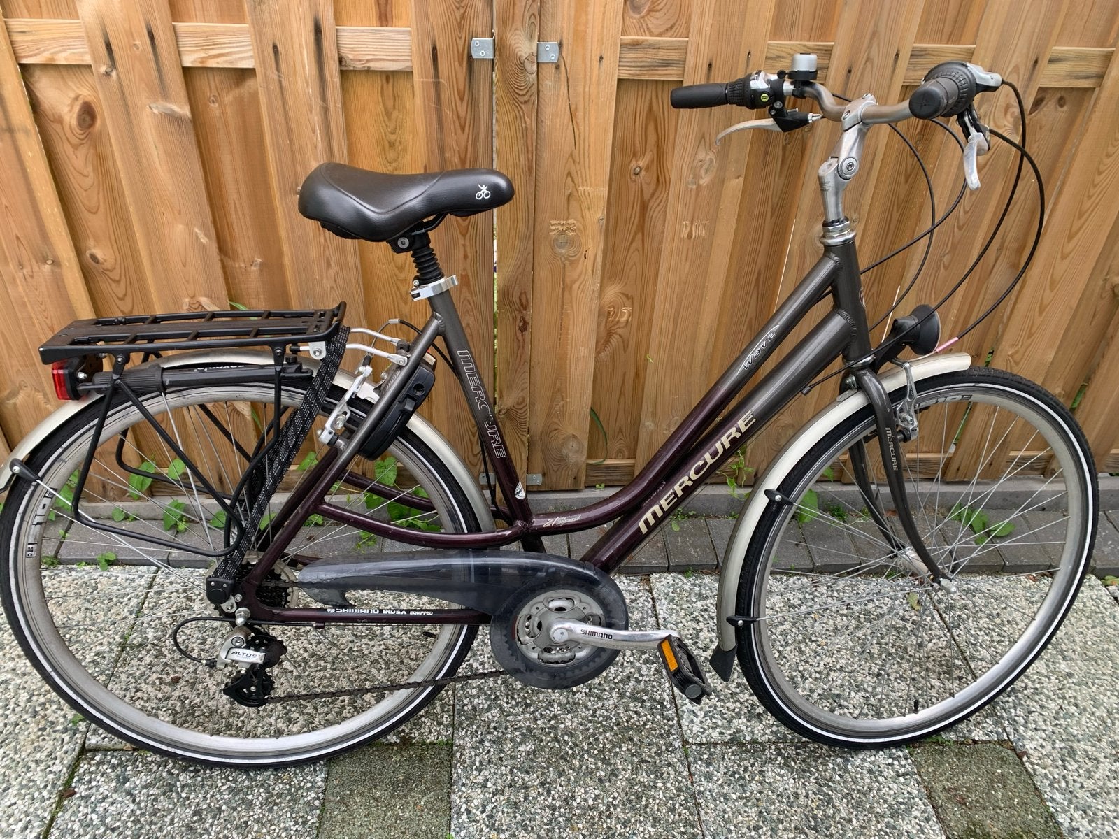 Damesfiets Mercure met versnellingen en bagagedrager, Velgrem, Versnellingen, Ophalen, Overige merken