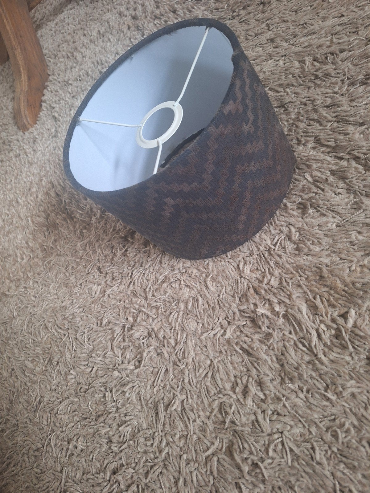 Prachtige lampenkap - Zwart / bruin met patroon, Huis en Inrichting, Lampen | Lampenkappen, Ophalen, Gebruikt, Bruin, Overige typen