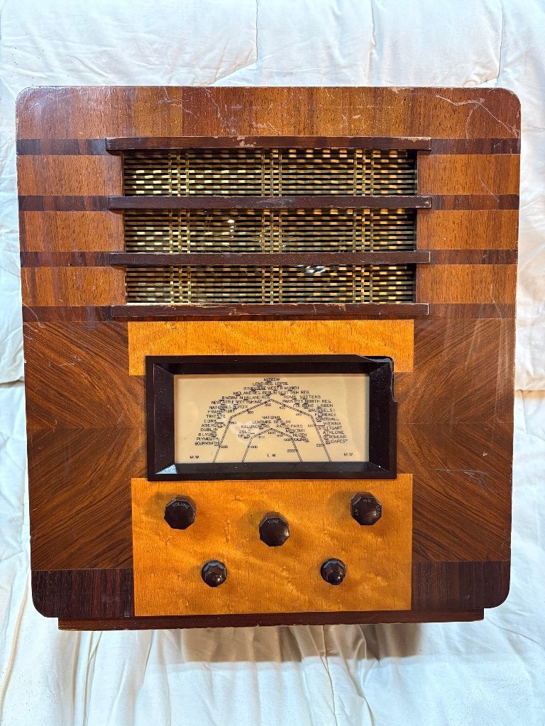 Antieke Marconi radio, omgebouwd naar Bluetooth., Ophalen of Verzenden