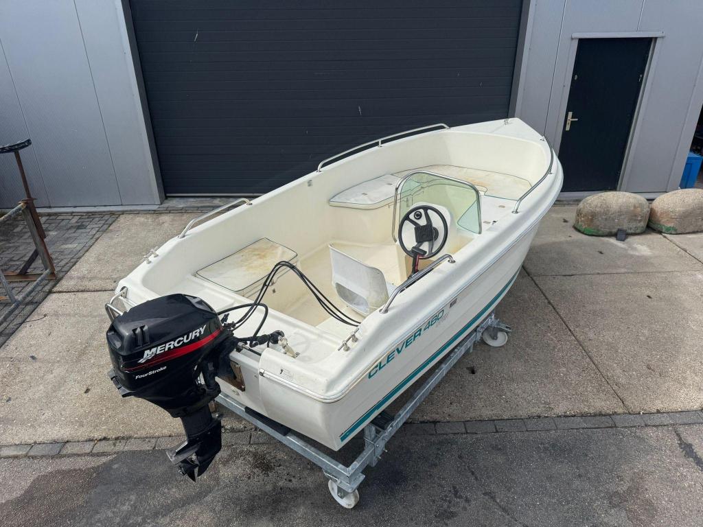 Clever 460 Consoleboot Sloep incl. Mercury 9,9PK 4-takt, Gebruikt, Wfwatersport@botenverhuurhoorn.nl, Nijverheidsweg 3F Grootebroek