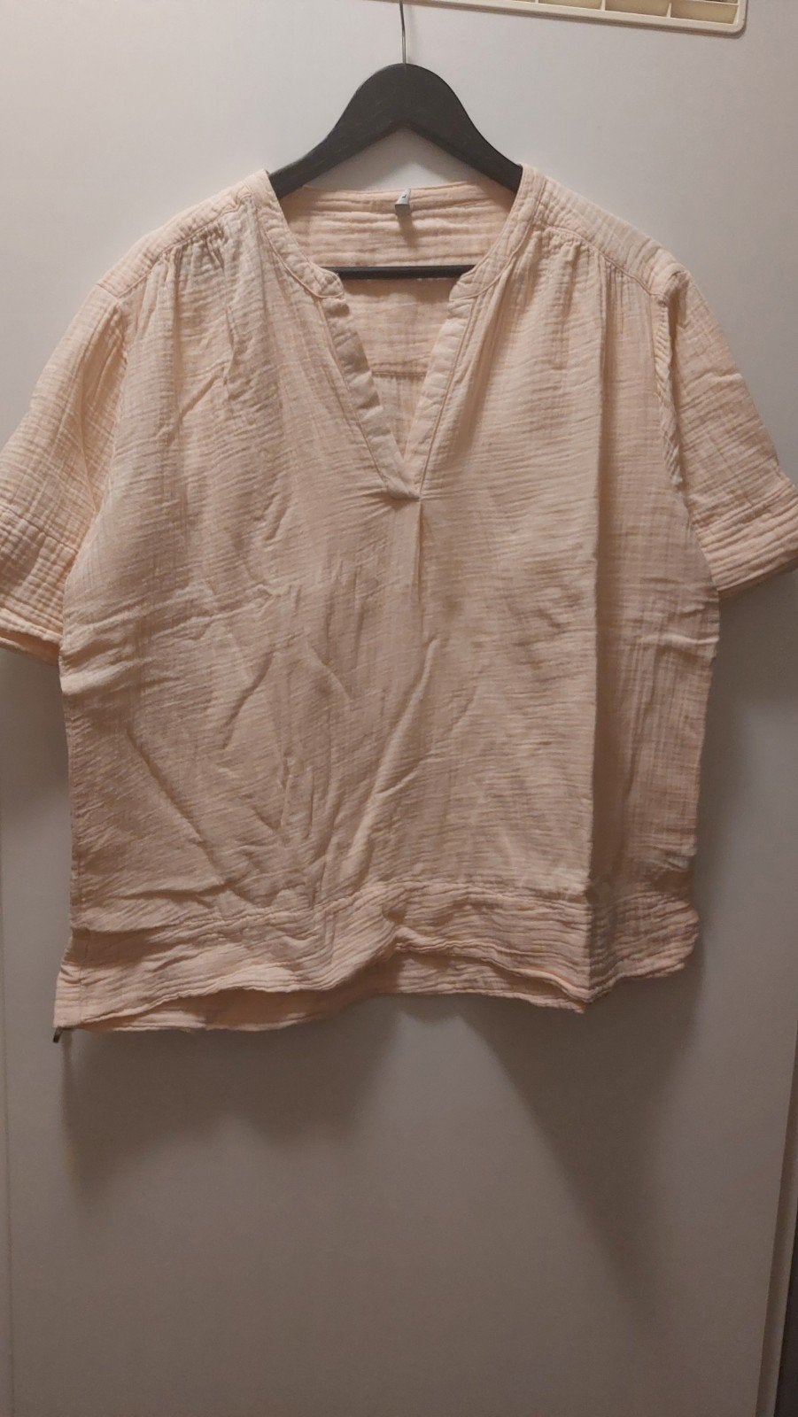 Zalmroze mousseline blouse van HEMA, maat L, Kleding | Dames, Tops, Maat 38/40 (M), Ophalen of Verzenden, Zo goed als nieuw, Korte mouw
