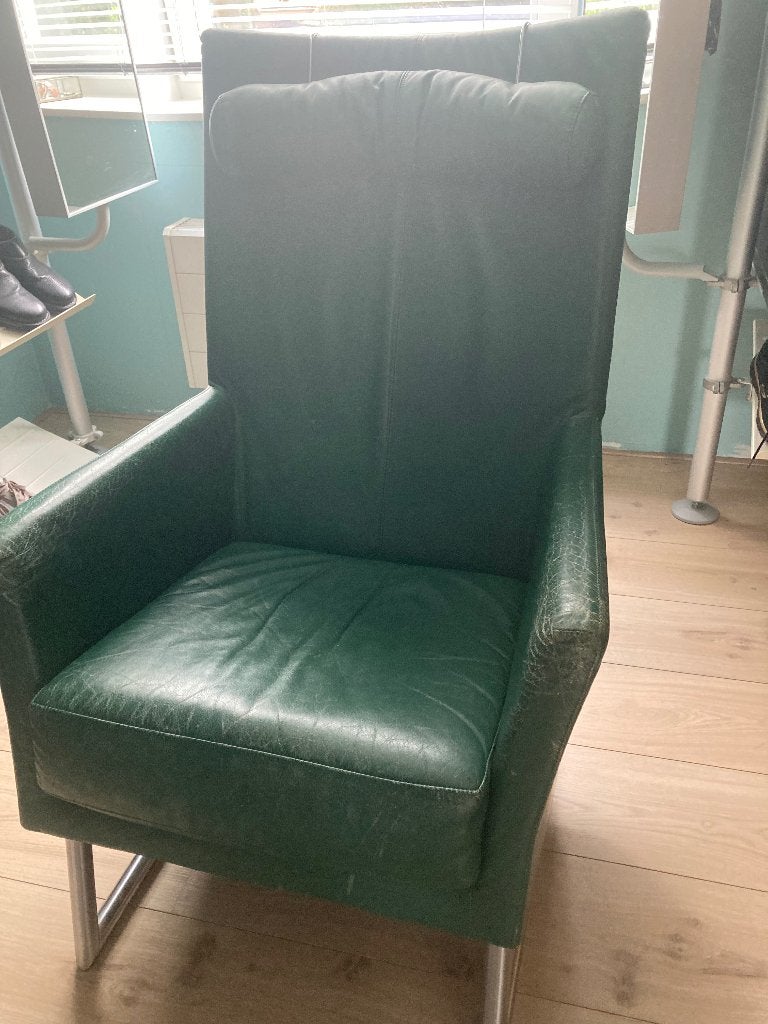 Leren design fauteuil “Madonna”, Ophalen, Gebruikt, 75 tot 100 cm, Modern