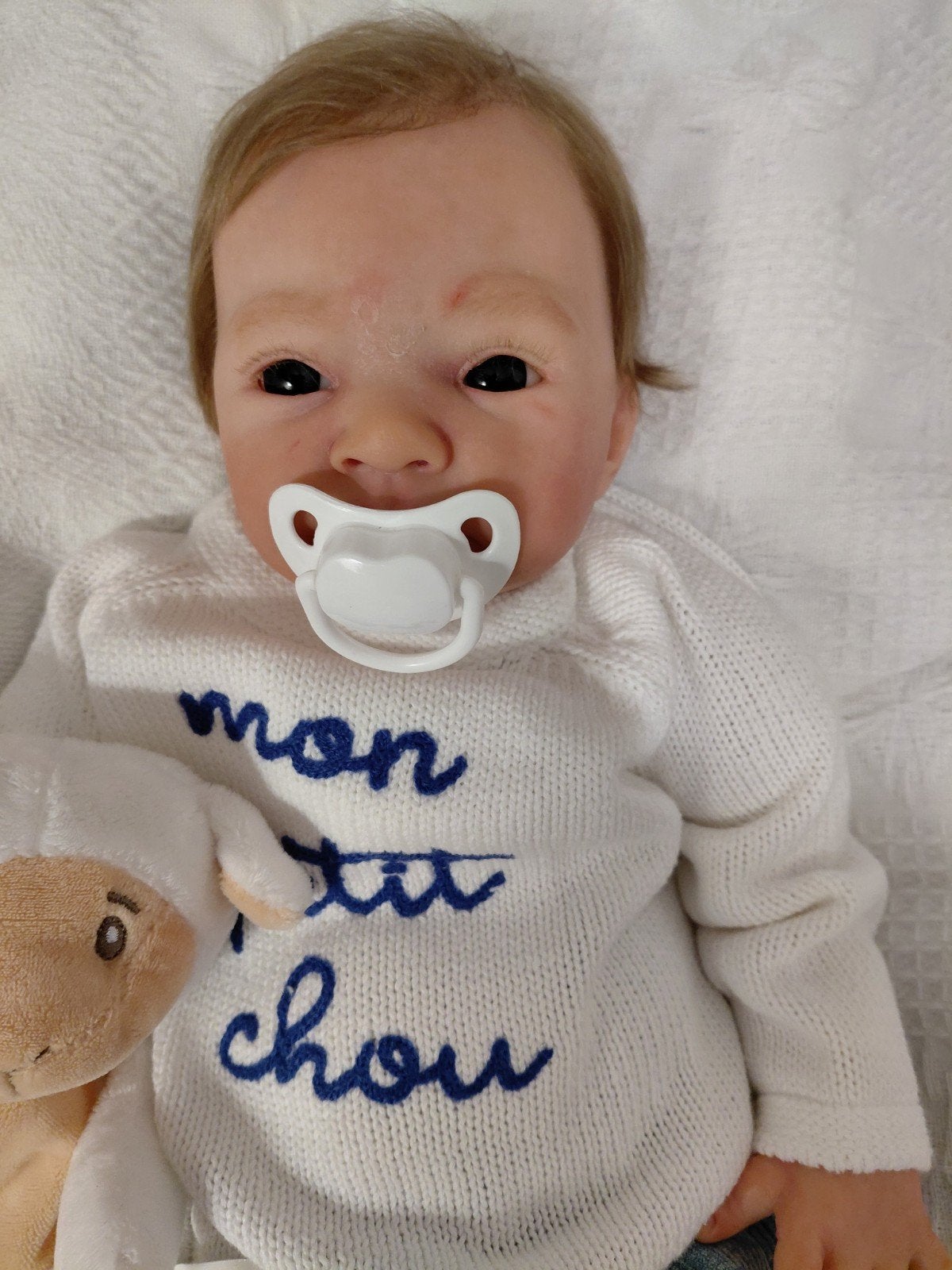 AANBIEDING nu  200,00 Reborn Meki van Adrie Stoete te koop, Verzamelen, Poppen, Ophalen of Verzenden, Zo goed als nieuw, Babypop