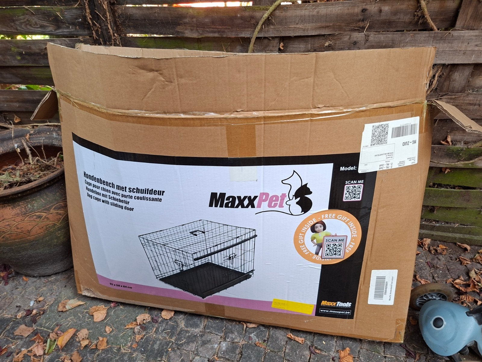 hondenbench beschikbaar maxxpet zwart maat L, Ophalen, Gebruikt