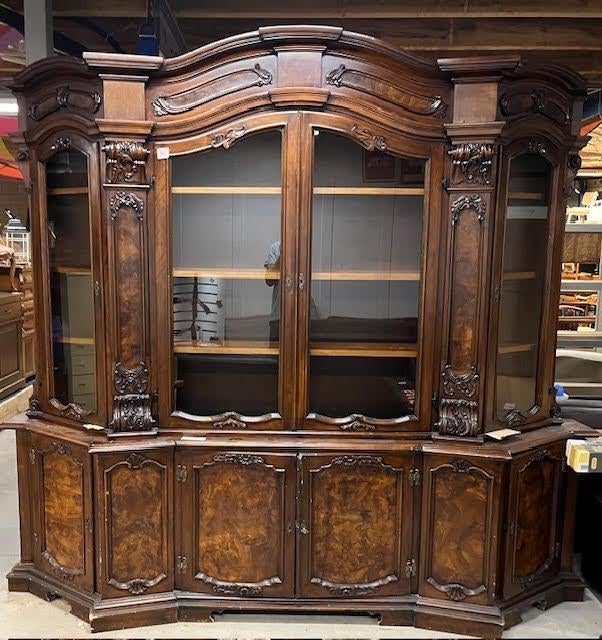 Klassieke Barok Vitrinekast / Buffetkast Massief Hout, Ophalen