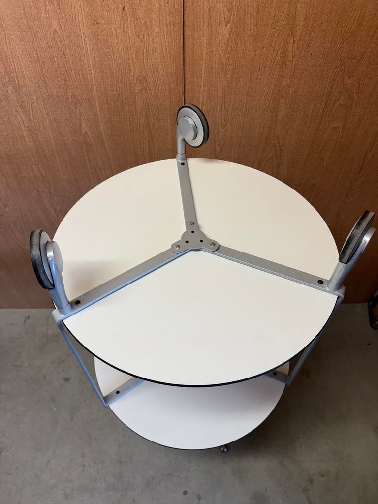 Zanotta Bijzettafel met Wielen - Italiaans Design, Overige materialen, Gebruikt, Design, Rond