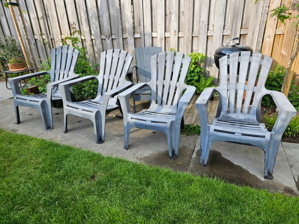 4 kunststof loungestoelen model Maryland, Ophalen, Gebruikt, Kunststof, Stapelbaar