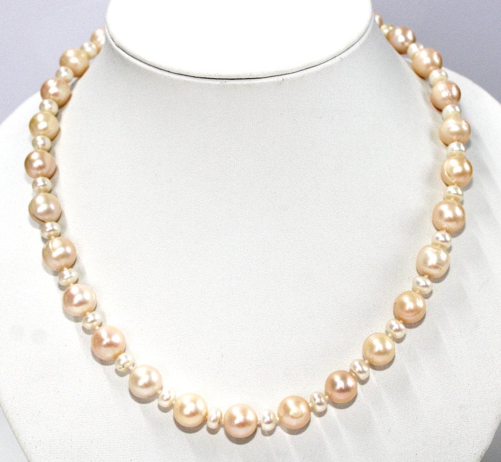 Schitterende Sterling Zilver Zoetwater Parel Ketting 47 CM, Ophalen of Verzenden, Zo goed als nieuw, Roze, Met edelsteen
