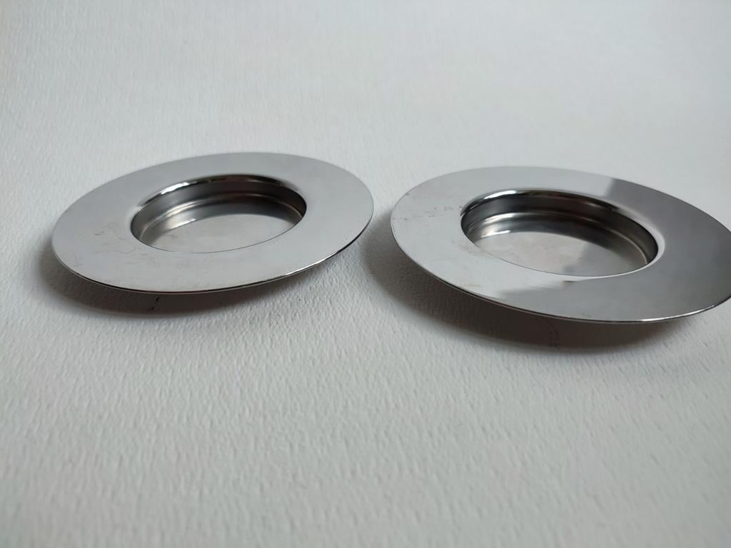 Twee onderzetters coasters Alessi RVS bordje waxinelicht, Zilver, Ophalen of Verzenden, Alessi, Overige typen