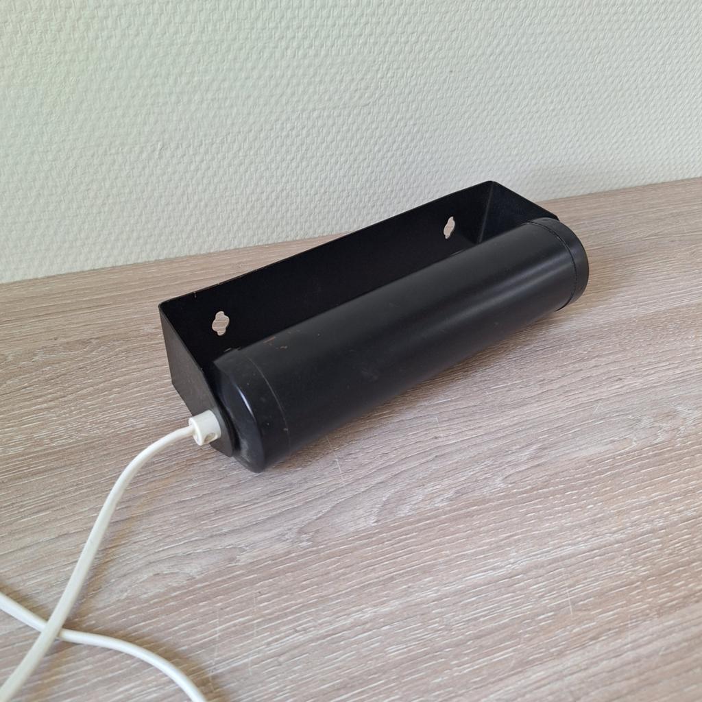 Vintage zwart metalen slaaplampje / bedlampje / wandlampje, Ophalen of Verzenden, Zo goed als nieuw, Metaal