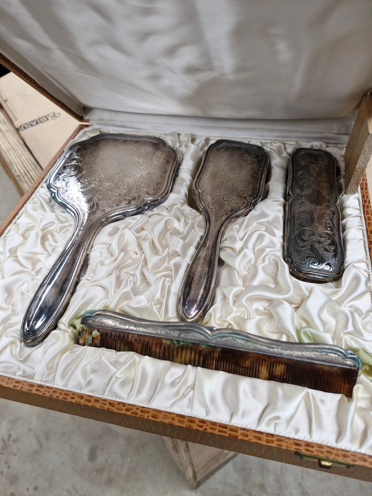 Antieke zilveren kapset in orginele casette, Ophalen of Verzenden, Zilver