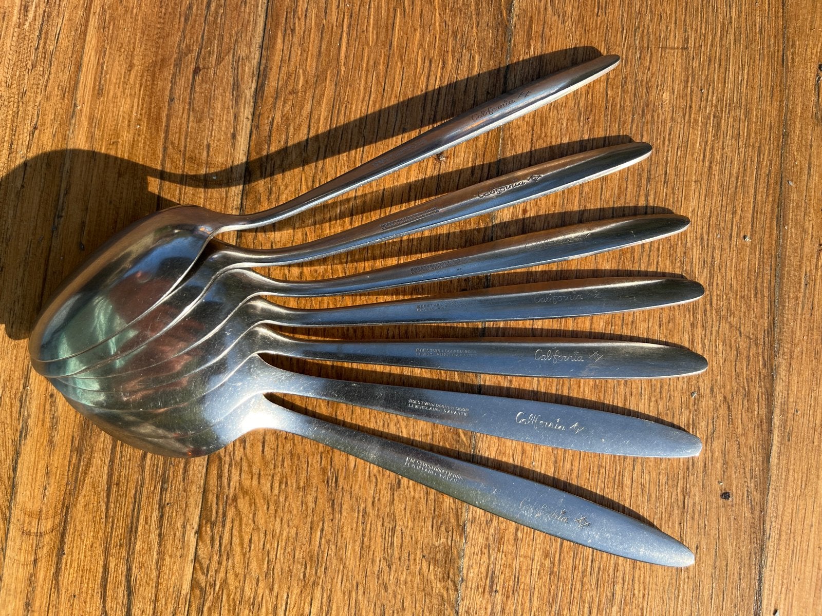 Vintage Wilkens California dinerlepels - 7 stuks, Ophalen of Verzenden