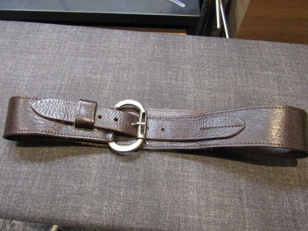 G306 JOSS mt 95 riem donkerbruin leder, Kleding | Dames, Verzenden, Joss, 90 tot 100 cm, Tailleriem