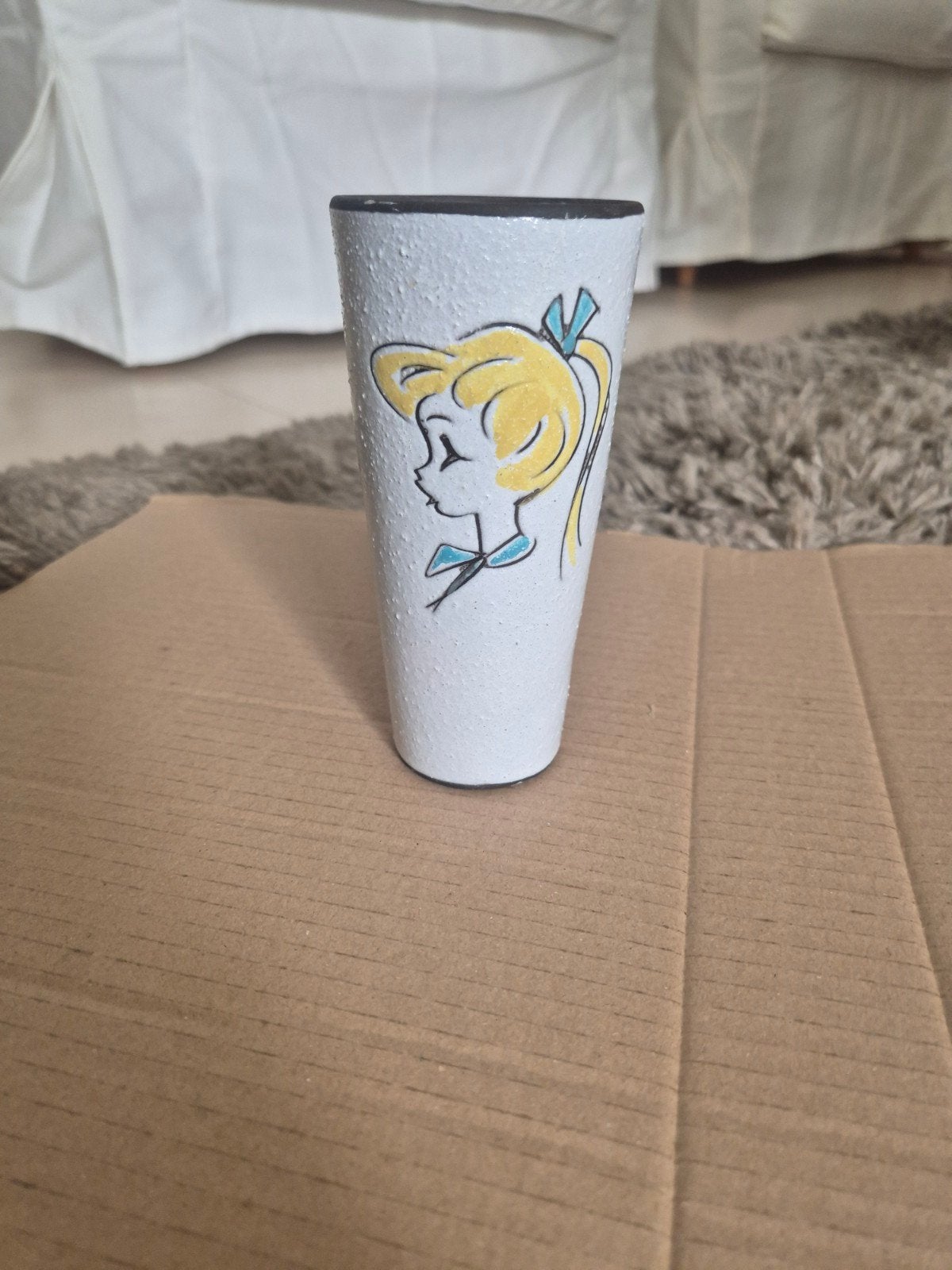 Handgeschilderde beker. jaren 50 - 60, Ophalen