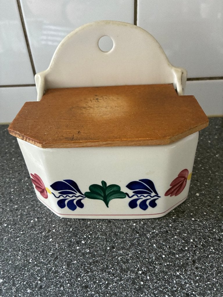 Boerenbont zoutpot, Ophalen, Gebruikt, Royal Boch, Aardewerk