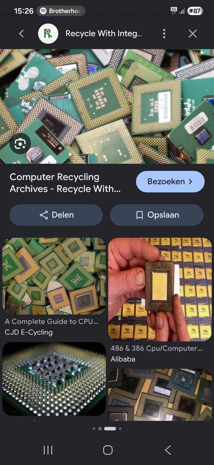 CPU's gezocht per kilo voor recycling, Computers en Software, Ophalen of Verzenden, Niet werkend