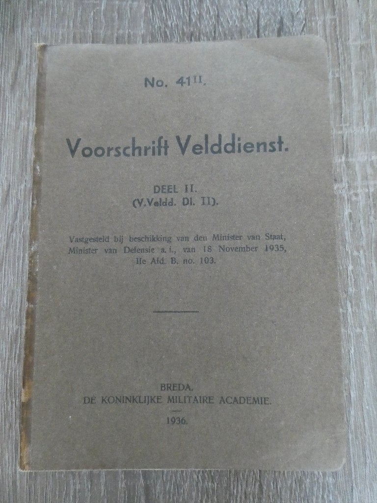 Voorschrift velddienst deel II, 1936, Ophalen of Verzenden, Landmacht, Nederland, Boek of Tijdschrift