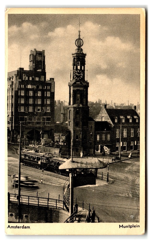 Amsterdam, Muntplein - Tram, Verzenden, 1940 tot 1960, Ongelopen, Noord-Holland