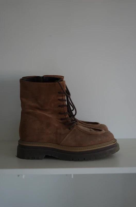 Lucio Moretti Suede Leren Moc Laarzen maat 40, Bruin, Lage of Enkellaarzen, Ophalen of Verzenden, Zo goed als nieuw