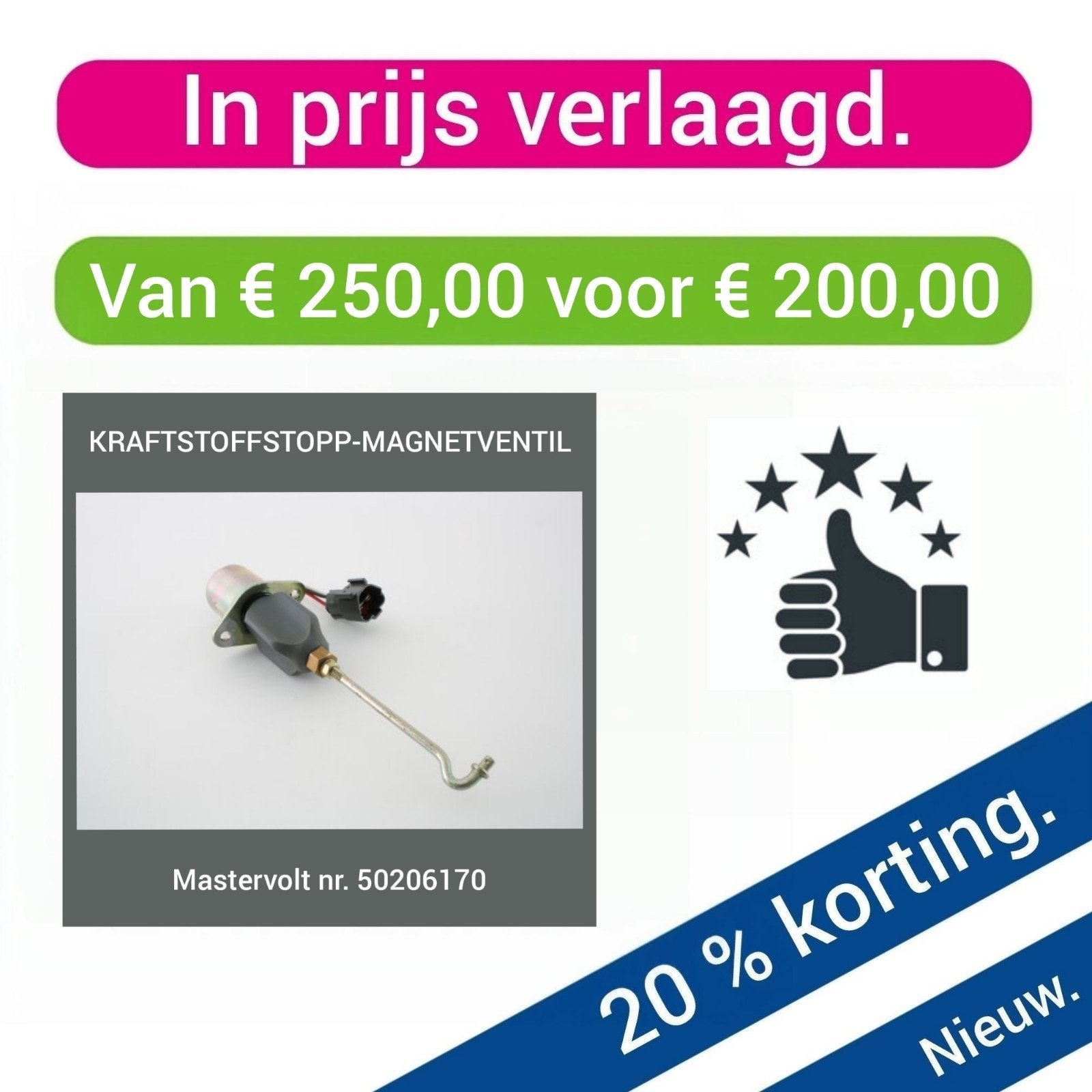 Fuel Solenoid voor Mastervolt Generator / Nieuw / 50206170, Ophalen of Verzenden